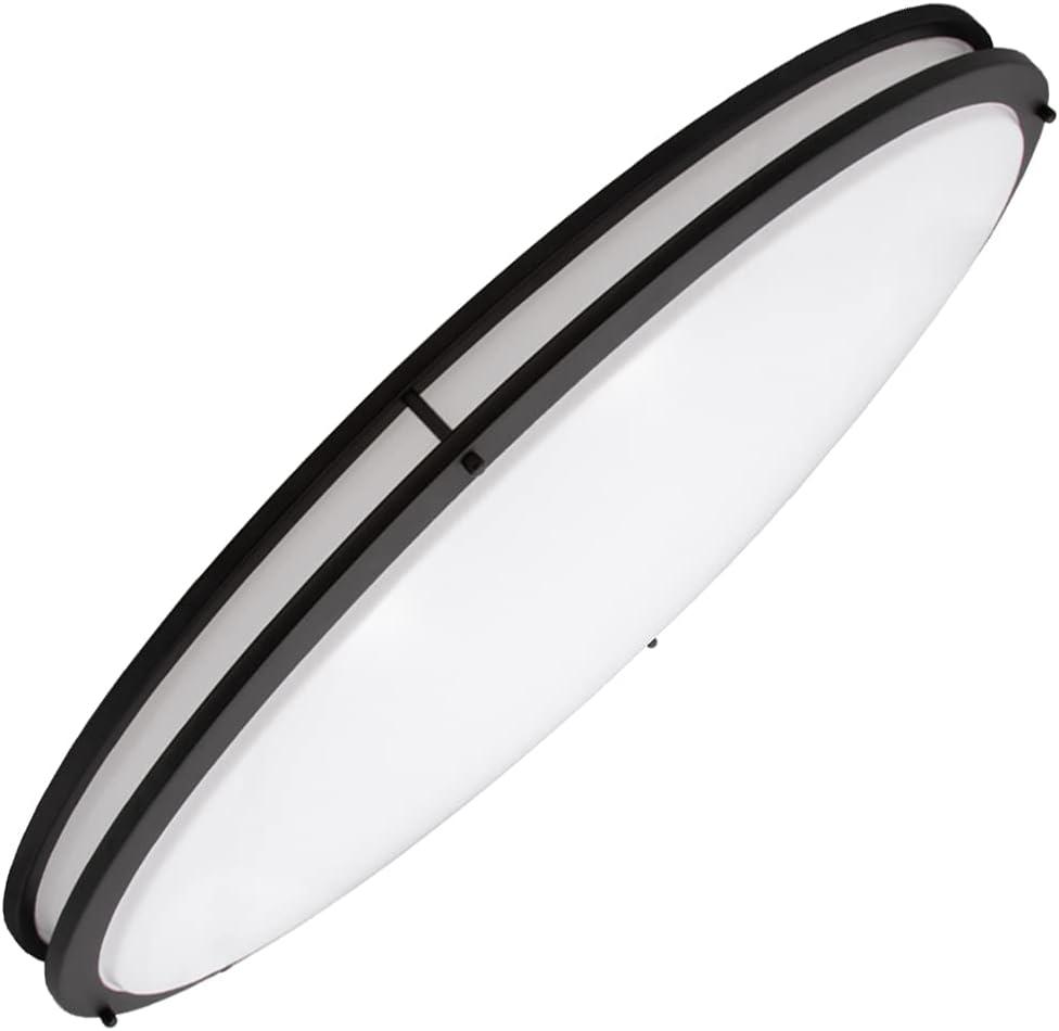 Maxxima 32” 3 CCT Oval Black LED Ceiling Mount Light Fixture, 3000K-5000K, Dimmable