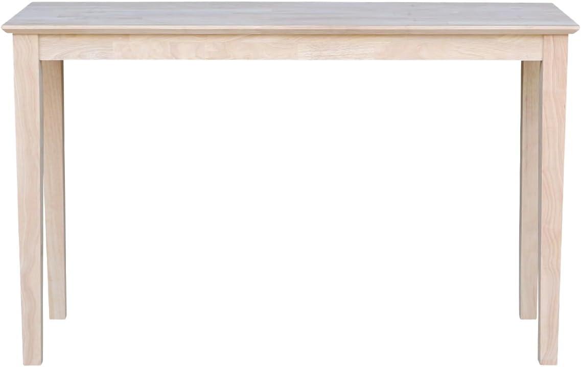 International Concepts 48" Shaker Table Unfinished: Hardwood Entryway Furniture, Spot Clean, No Warranty