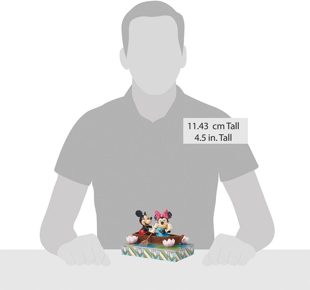 Mickey and Minnie Resin LED Rowboat Figurine, 4.5 Inch