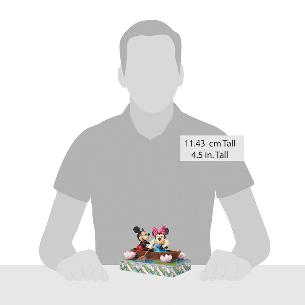 Mickey and Minnie Resin LED Rowboat Figurine, 4.5 Inch