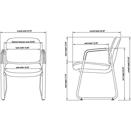 Lorell Guest Chair 24-3/4"x26"x33-1/2" Black Fabric 84576