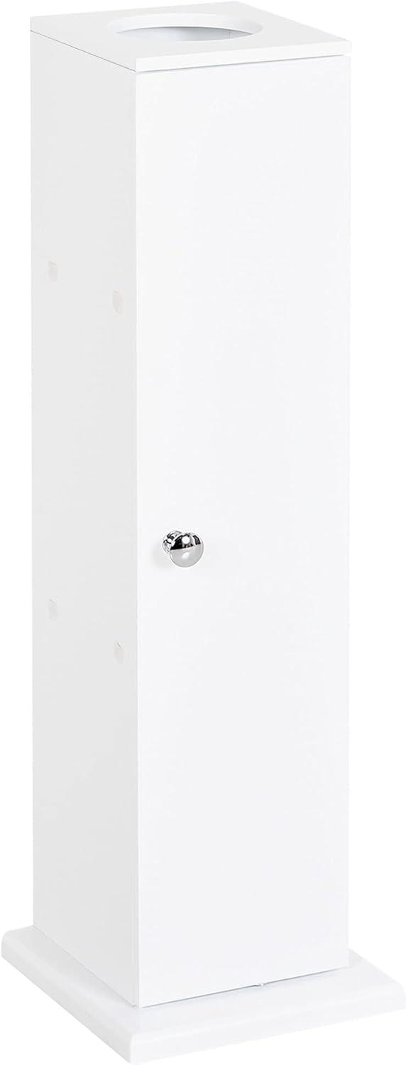 White Lockable Vertical Bathroom Storage Cabinet