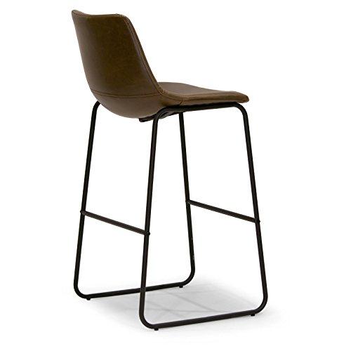 Glamour Home Adan 28.5" Modern Faux Leather Bar Stools in Dark Brown (Set of 2)