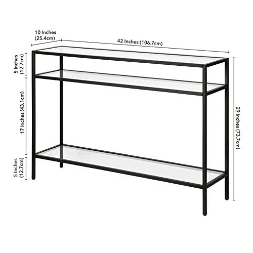 Evelyn&Zoe Siviline 22" Wide Rectangular Console Table, Brass