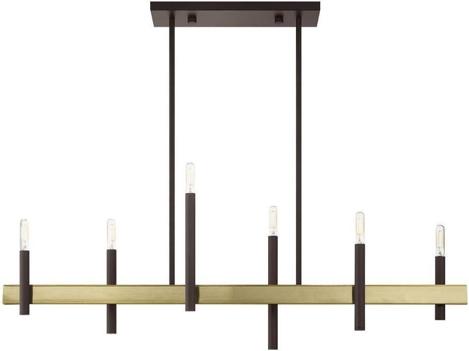 Livex Lighting Denmark 6 - Light Chandelier in  Bronze/Antique Brass