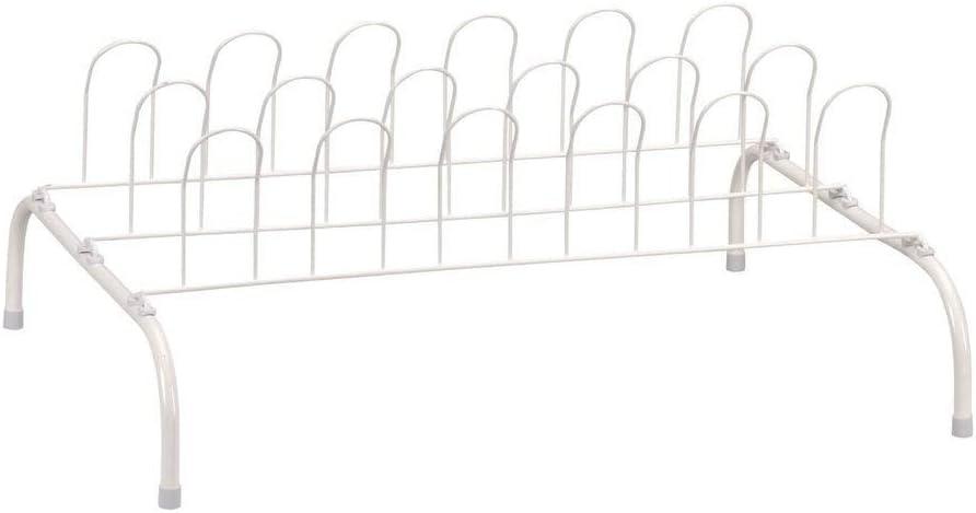 Household Essentials Wire Shoe Rack White: Metal Freestanding Shoe Organizer for Closet & Entryway, Holds 9 Pairs