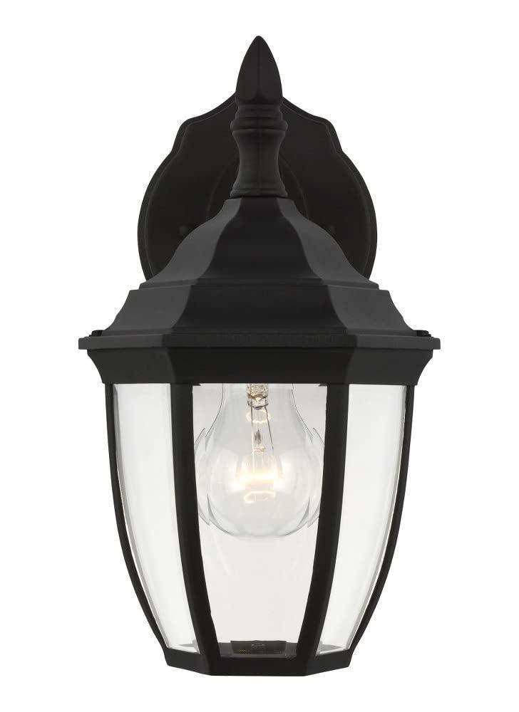 Bakersville 11'' Black Steel Outdoor Lantern Sconce with Clear Beveled Glass