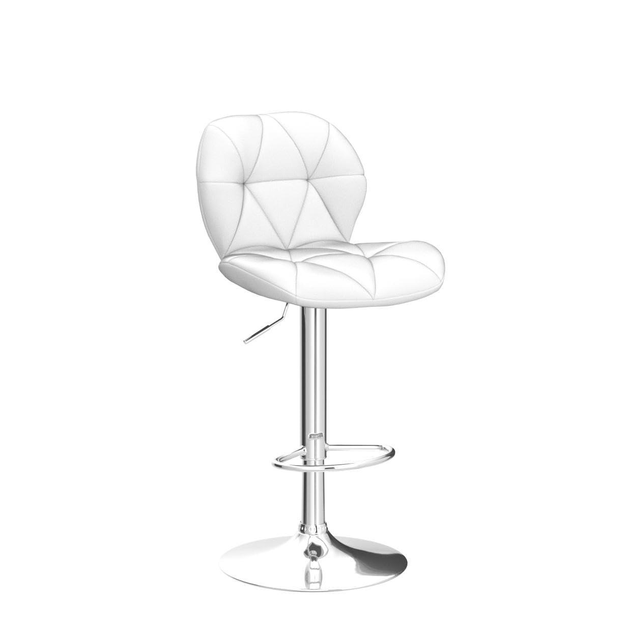 Yaheetech Barstools Set of 2, PU Leather Counter Stools Bar Chairs with Backrest, Height Adjustable Swivel Tall Chairs for Home Bar Kitchen Island, White