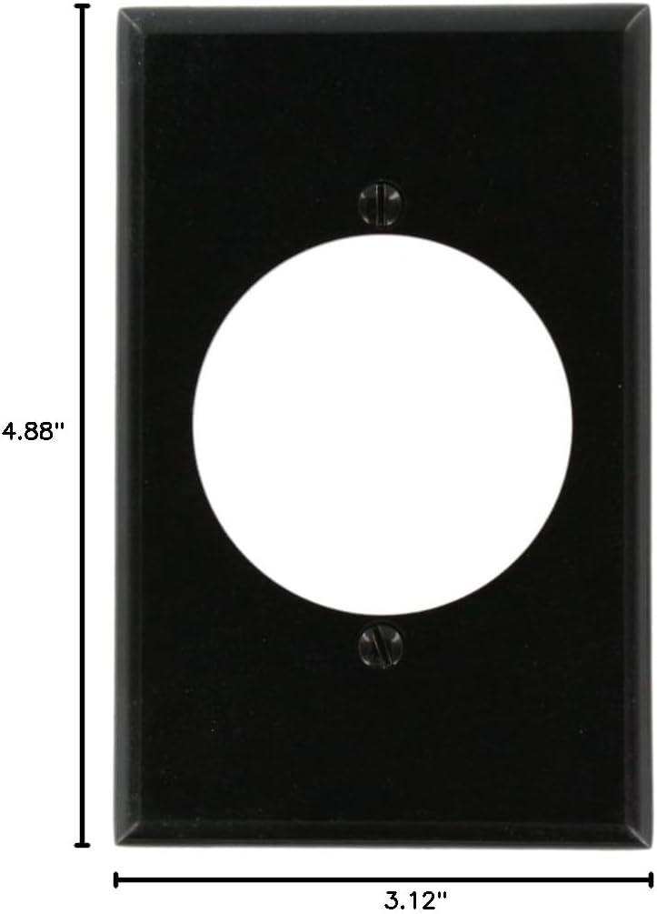 Black Thermoset 1-Gang Midway Size Wallplate