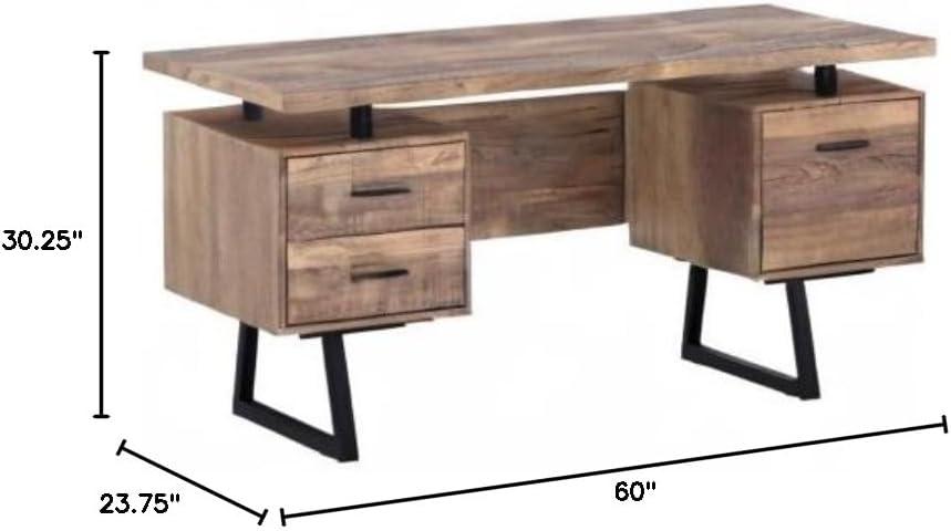 Monarch Specialties Computer Desk, Home Office, Laptop, Left, Right Set-Up, Storage Drawers, 60"L, Metal, Laminate