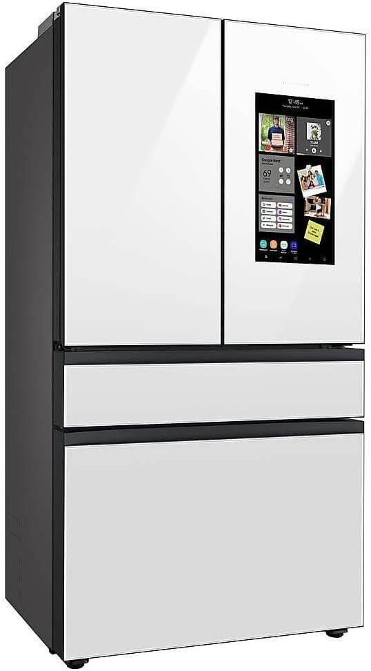 Bespoke 4-Door French Door Refrigerator (23 cu. ft.)  with Top Left and Family Hub Panel - Middle and Bottom Panels