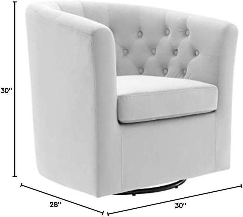 Modway Prospect Tufted Performance Velvet Swivel Armchair in Light Gray