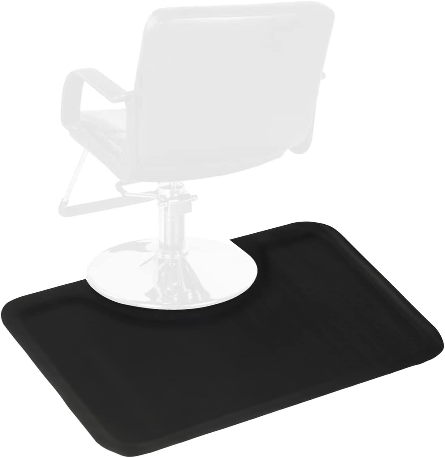 Goujxcy 3′x4.5′x1/2" Thick Anti Fatigue Salon Chair Mat for Hair Stylist, Comfort Beauty Salon Floor Mats Hair Salon Chair Mat for Barbershop Beauty Styling Chair (Semi Circle 1)