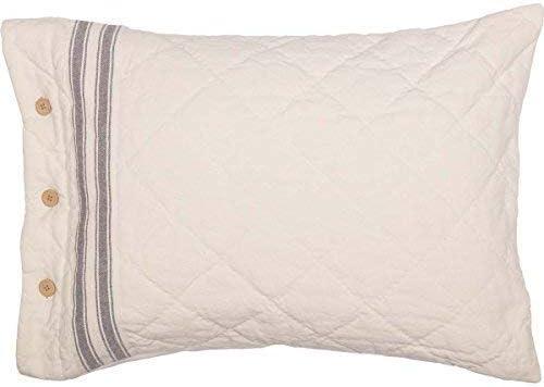 Piper Classics Market Place Gray Ticking Stripe Standard Size Pillow Sham