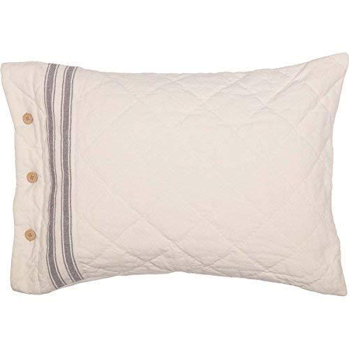 Piper Classics Market Place Gray Ticking Stripe Standard Size Pillow Sham