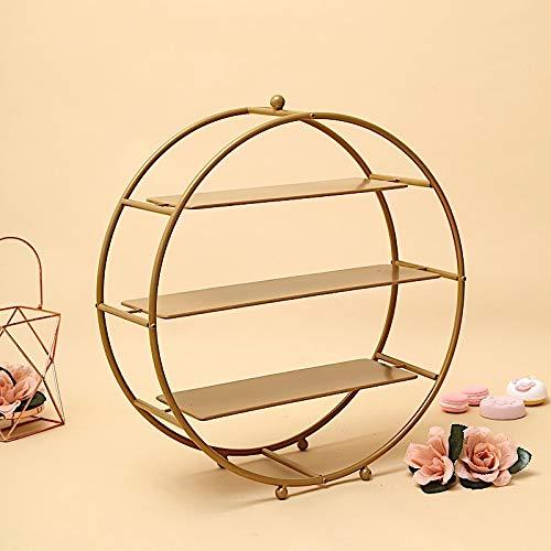 Balsa Circle 20.5" Round Metal 3 - Tier Wedding Pedestal Dessert Stand , Gold