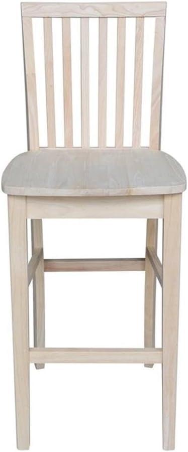 Mission Slat Back Counter Height Barstool Unfinished - International Concepts