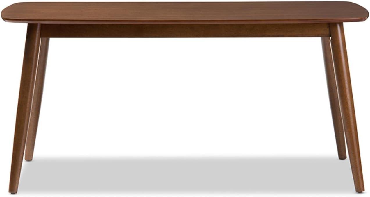 Baxton Studio Flora Mid-Century Modern "Oak" Medium Brown Finishing Wood Dining Table