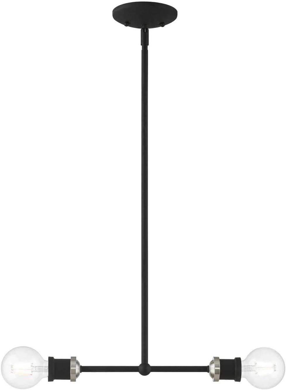 Livex Lighting Lansdale 2 - Light Chandelier in  Black/Brushed Nickel