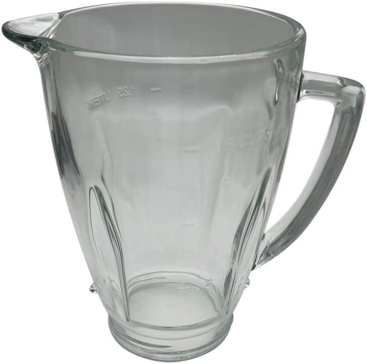 6-Cup Clear Glass Blender Jar with Black Lid
