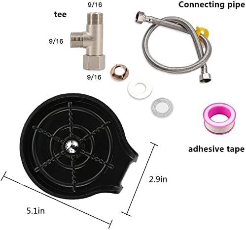 Black ABS and Stainless Steel Kitchen Sink Glass Rinser