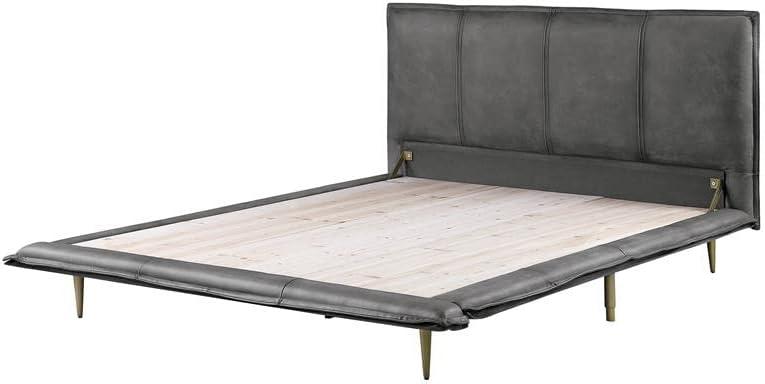 Helios Leather Upholstered Platform Bed