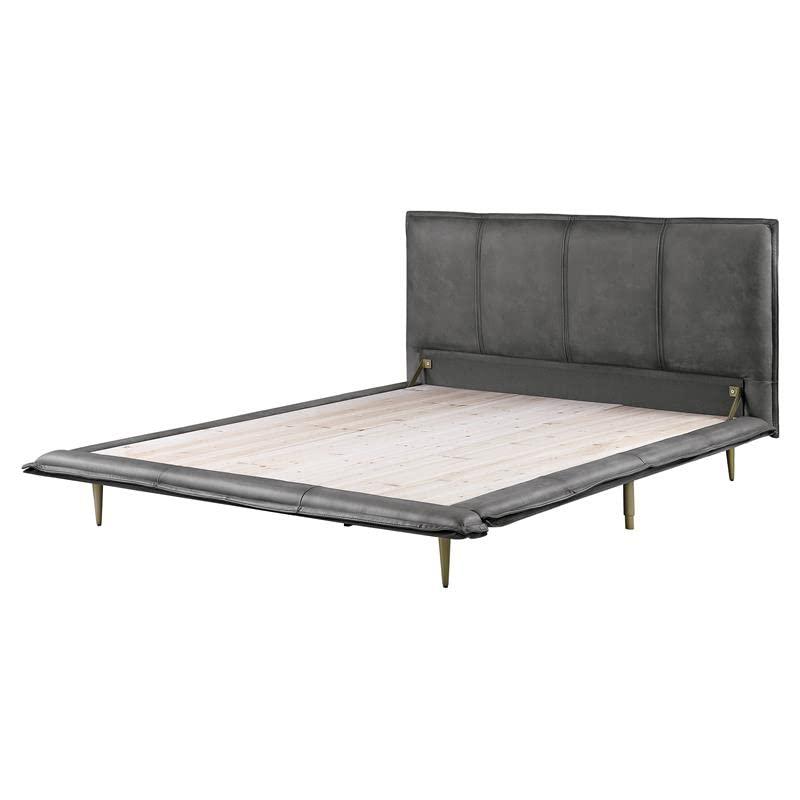 Helios Leather Upholstered Platform Bed