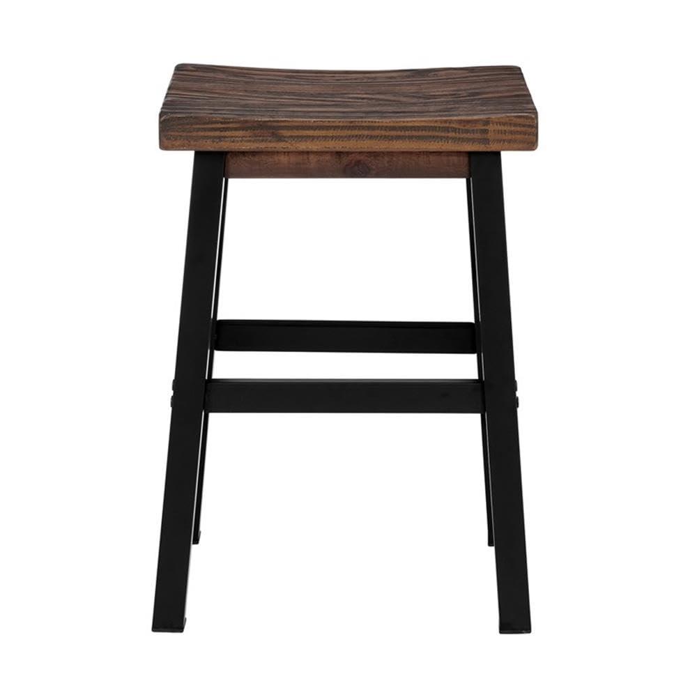 26" Pomona Reclaimed Wood Counter Height Barstool with Metal Legs Brown - Alaterre Furniture