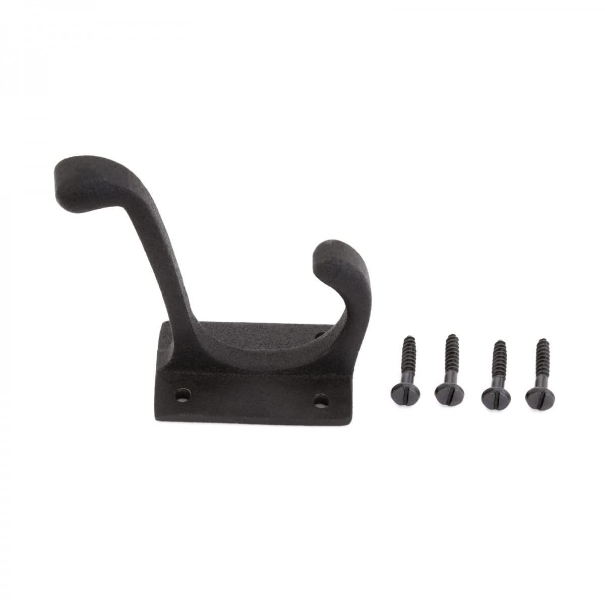 The Renovators Supply Inc. 25845 Wrought Iron Double Wall Mounted Robe Hook (Set of 3)