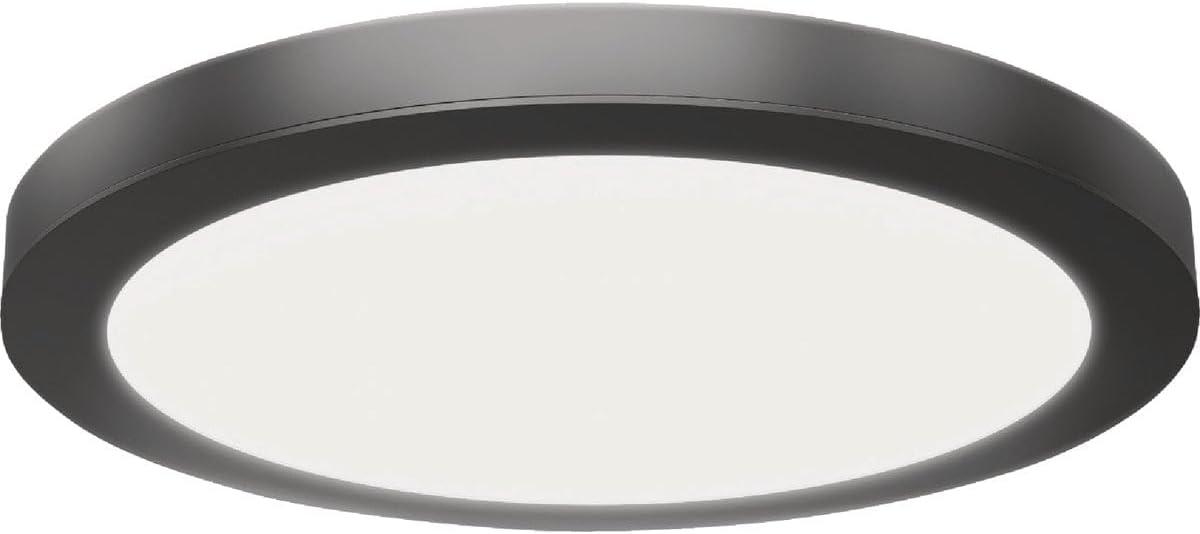 Matte Black Aluminum Round LED Flush Mount Light