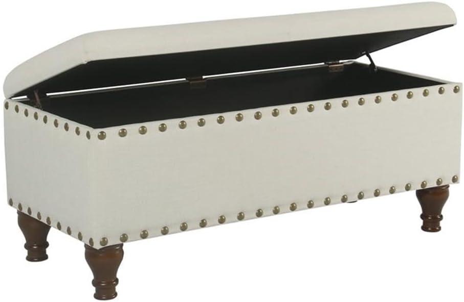 Large Storage Bench with Nailhead Trim - HomePop