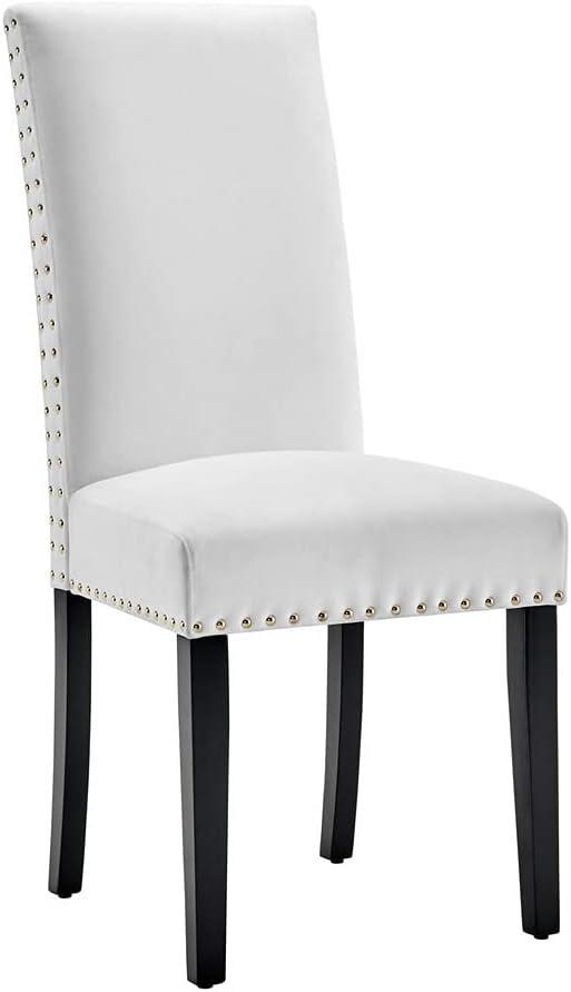 Modway Silver Orchid Lind Velvet Nailhead Trim Dining Side Chairs