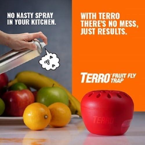 TERRO T2503-3 Ready-to-Use Indoor Fruit Fly Trap with Built in Window - 6 Traps + 270 Day Lure Supply