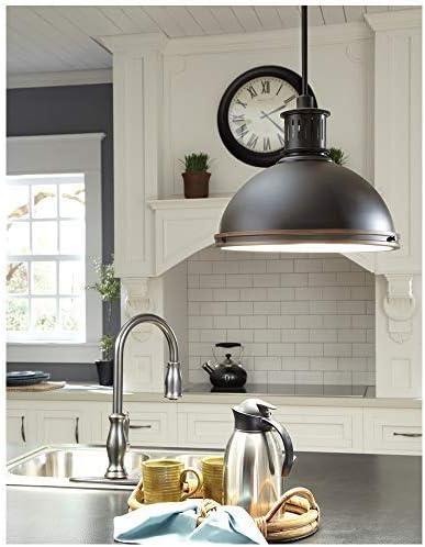 Autumn Bronze Industrial Bowl Pendant with Clear Textured Glass Shade