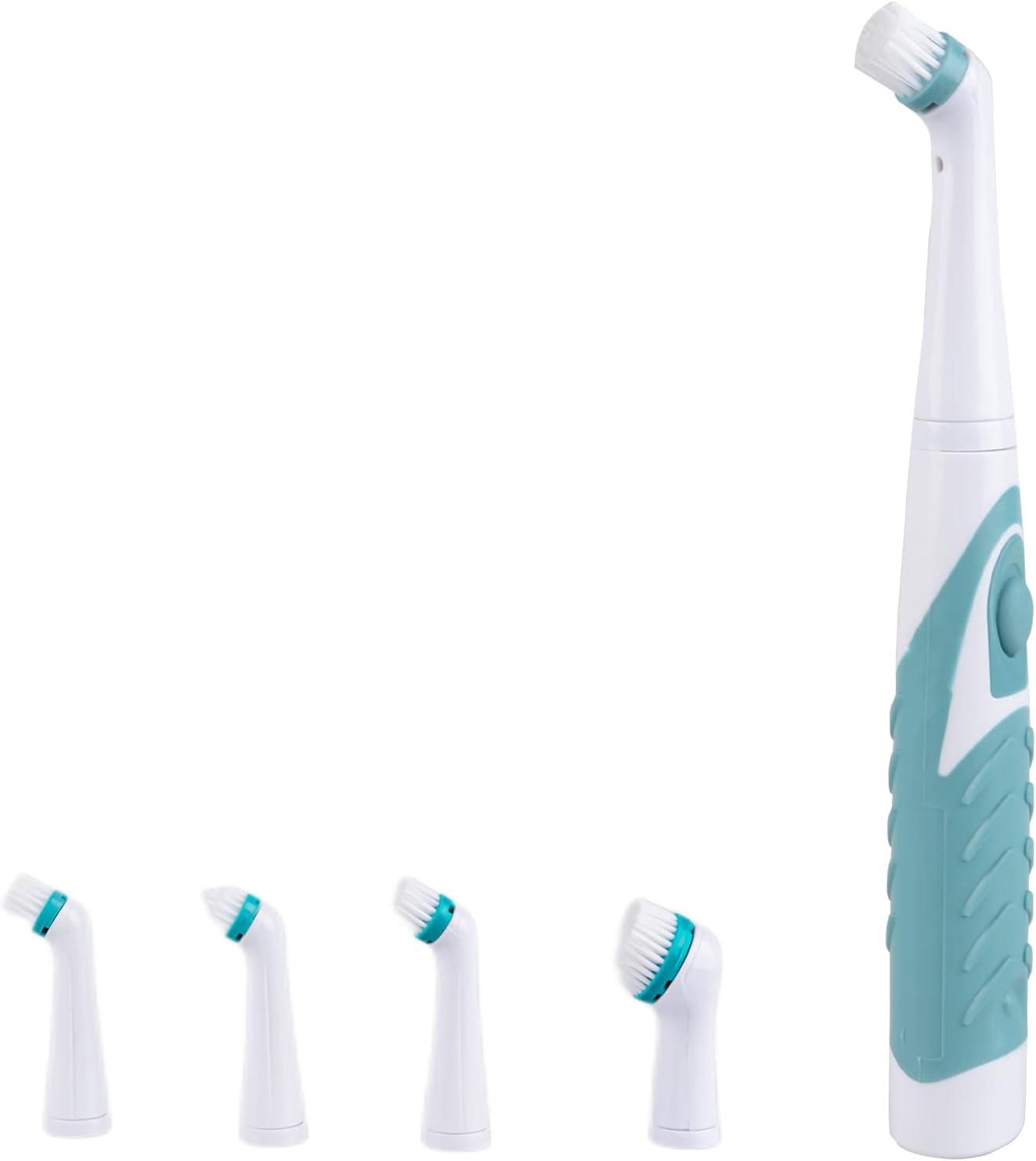 Electric Cleaning Brush with 4 in 1 Multiple Brush Heads, Indoor Household Cordless Motorized Brush for Bathroom Toilet Kitchen Tile Crevice