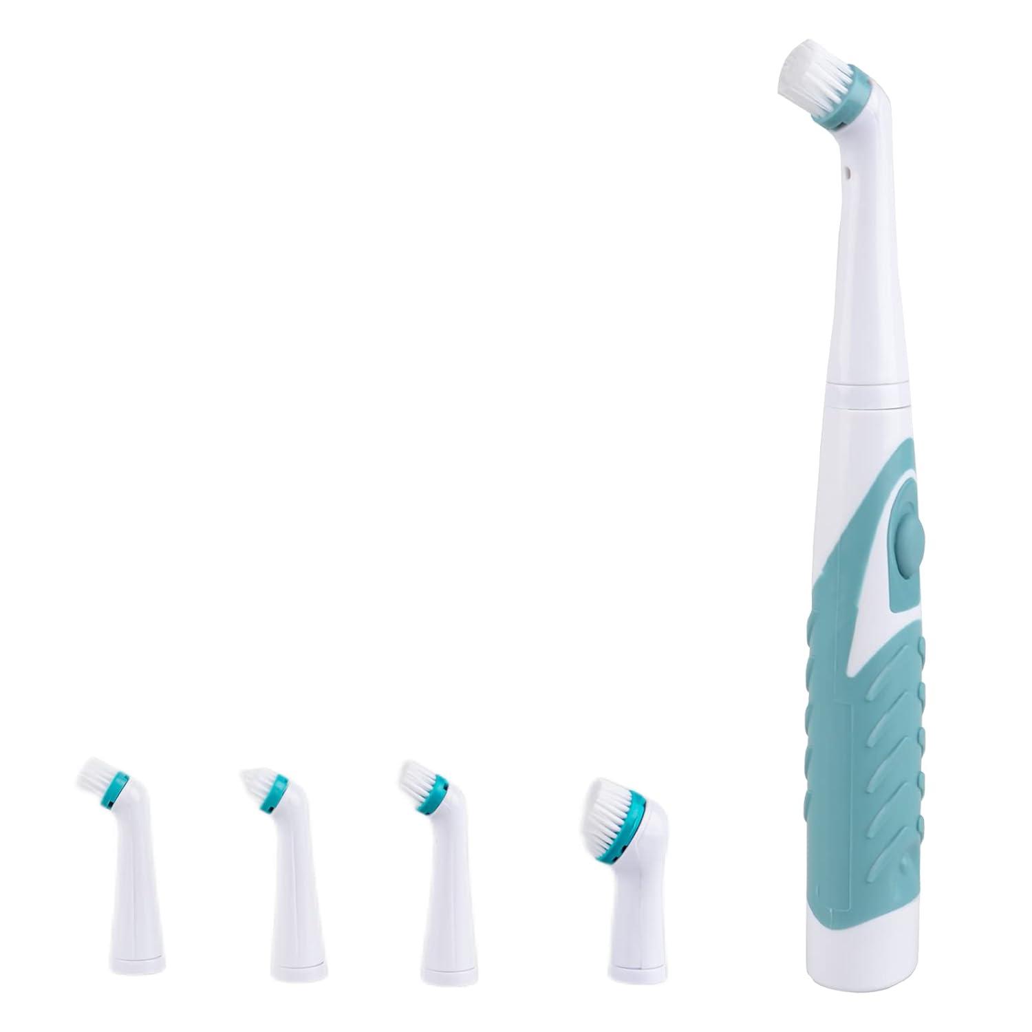 Electric Cleaning Brush with 4 in 1 Multiple Brush Heads, Indoor Household Cordless Motorized Brush for Bathroom Toilet Kitchen Tile Crevice