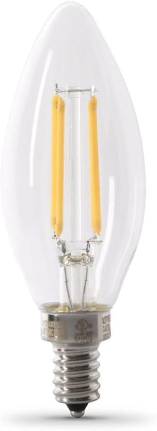 Clear 100-Watt Equivalent LED Filament Candelabra Bulb 2-Pack