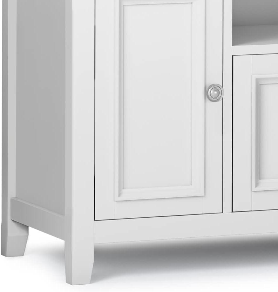 Simpli Home Amherst 72"W Solid Wood TV Stand for TVs up to 80" with Adjustable Shelves