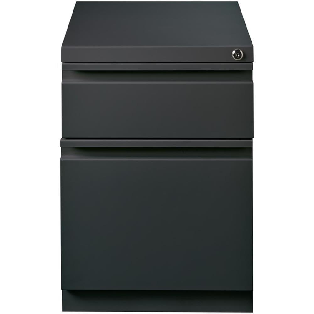 Hirsh 20" Deep Mobile Pedestal File Cabinet 2 Drawer Box-File, Letter Width, Charcoal