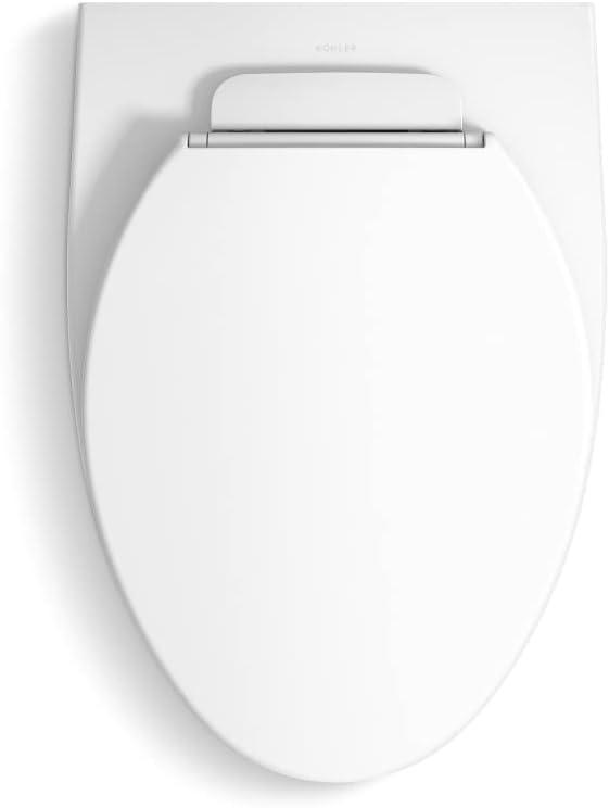 White Wall-Hung Elongated Ceramic Toilet with Skirted Trapway