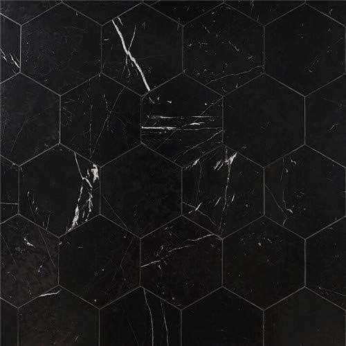 Nero Marquina Black Marble Hexagon Mosaic Tile for Kitchen and Bathroom