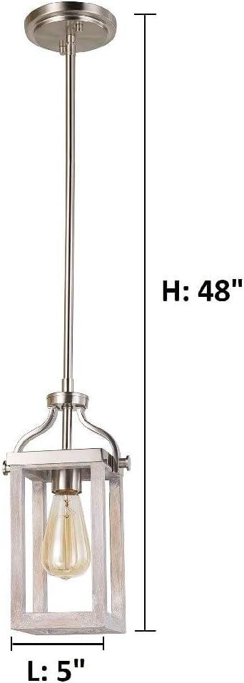203104A-Eglo Lighting-Montrose - 1-Light Mini Pendant - Acacia Wood And Brushed Nickel