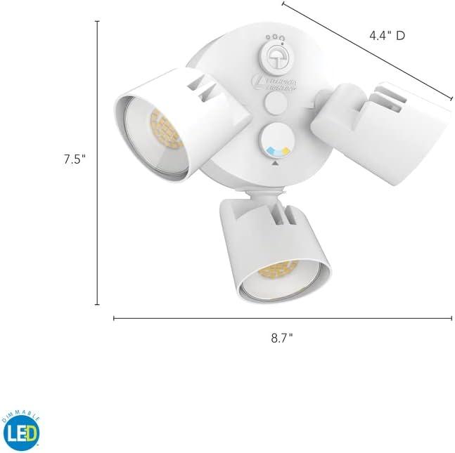 Lithonia Lighting 2 - Head Hardwired Dusk to Dawn Outdoor Security Flood Light with Motion Sensor