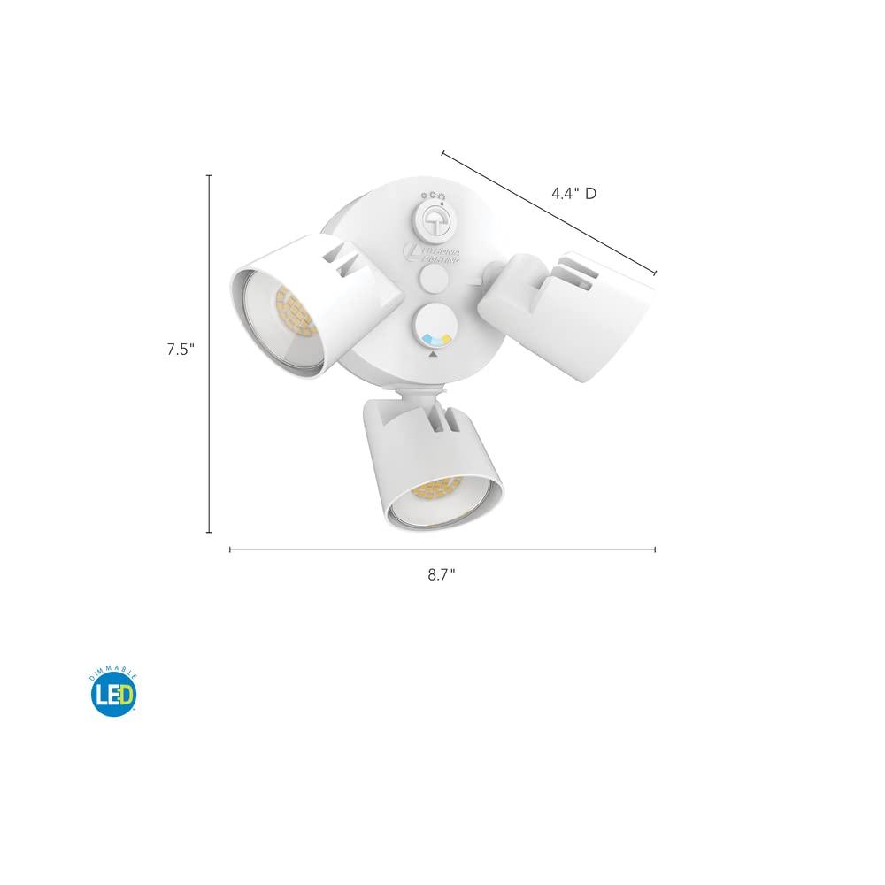 Lithonia Lighting 2 - Head Hardwired Dusk to Dawn Outdoor Security Flood Light with Motion Sensor
