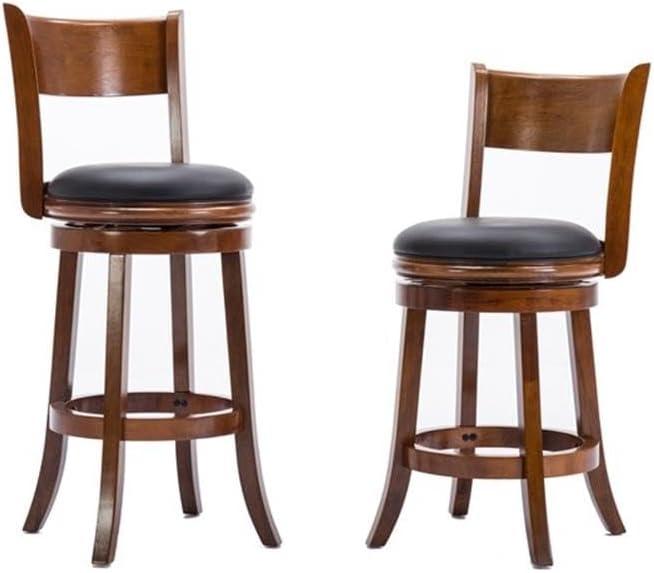Boraam 24" Palmetto Swivel Hardwood Counter Height Barstool Walnut: Upholstered, Lacquered Finish, Foam Filled