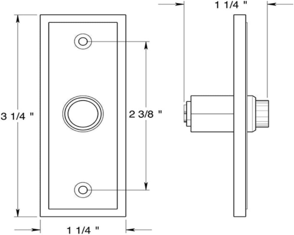 Deltana BBS333U10B Rectangular Contemporary Bell Doorbell Button