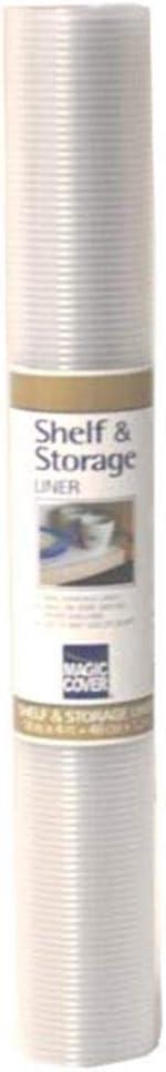 Clear Ribbed Non-Adhesive Vinyl Shelf Liner, 18" x 4'