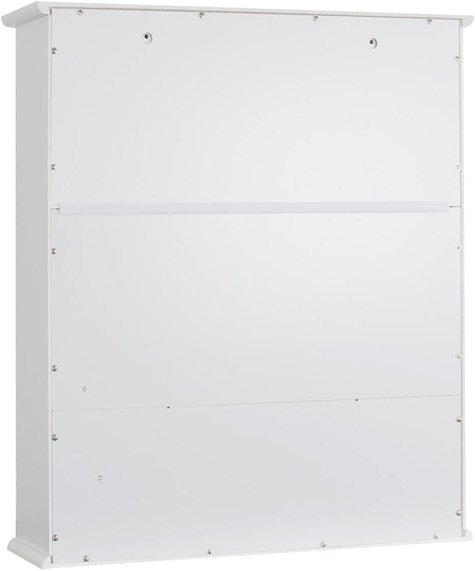 TaoHFE Bathroom Wall Cabinet with 2 Door Adjustable Shelves,Over The Toilet Storage White Wall Mounted Medicine Cabinets for Bathroom Laundry Room Kitchen