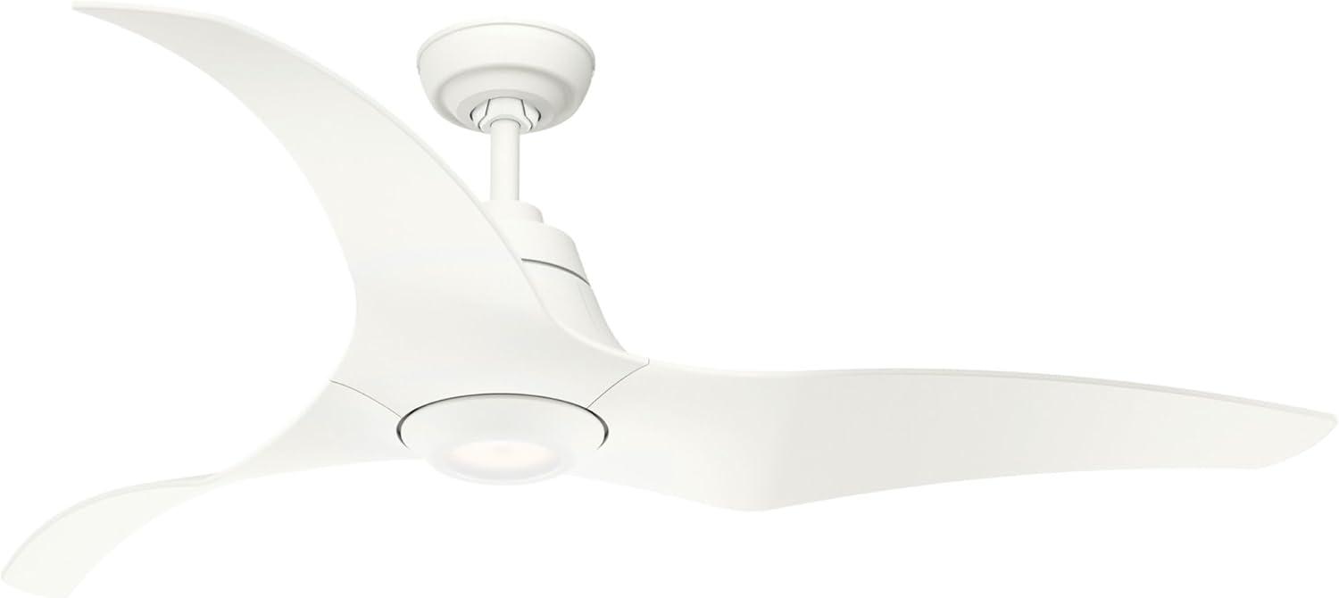 Porcelain White 60" Arwen 3-Blade Ceiling Fan with LED Light and Remote