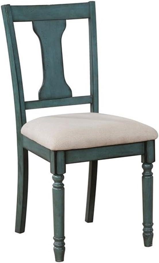 Io Slat Back Turned Leg Upholstered Side Chair (Set of 2)